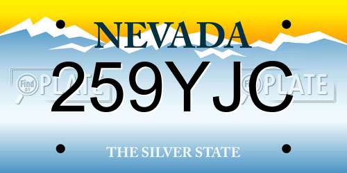 259YJC Nevada License Plate