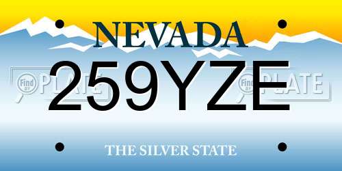 259YZE Nevada License Plate