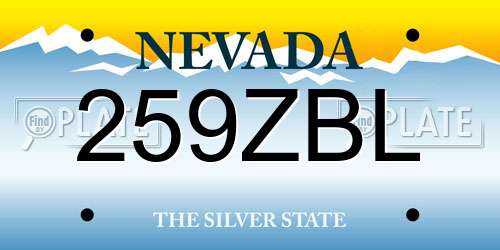259ZBL Nevada License Plate