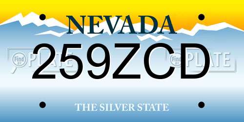 259ZCD Nevada License Plate