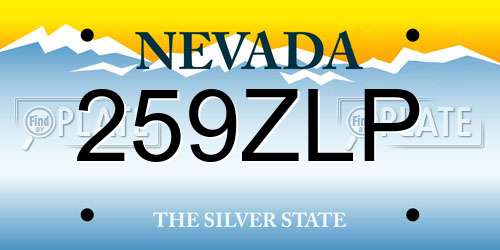 259ZLP Nevada License Plate
