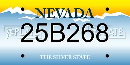 25B268 Nevada License Plate