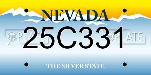 25C331 Nevada License Plate