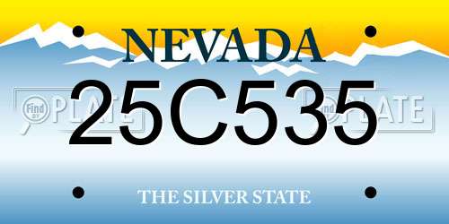 25C535 Nevada License Plate