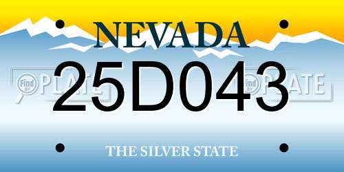 25D043 Nevada License Plate