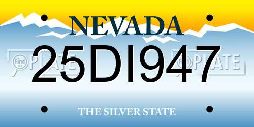 25DI947 Nevada License Plate