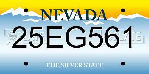 25EG561 Nevada License Plate