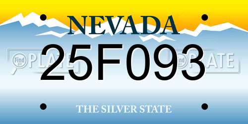 25F093 Nevada License Plate