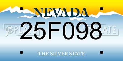 25F098 Nevada License Plate