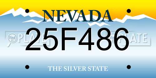 25F486 Nevada License Plate