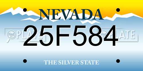 25F584 Nevada License Plate