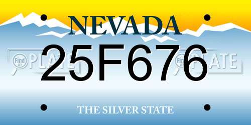 25F676 Nevada License Plate