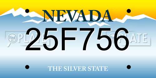 25F756 Nevada License Plate