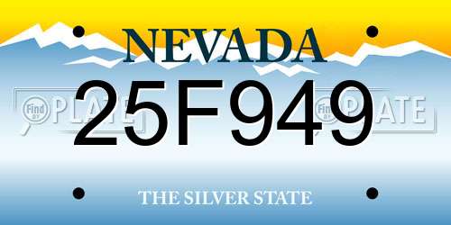 25F949 Nevada License Plate