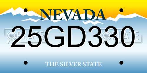 25GD330 Nevada License Plate