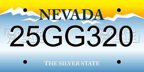 25GG320 Nevada License Plate