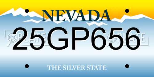 25GP656 Nevada License Plate