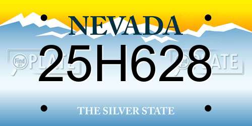 25H628 Nevada License Plate