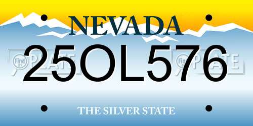 25OL576 Nevada License Plate