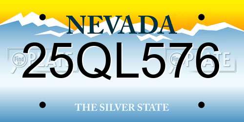 25QL576 Nevada License Plate