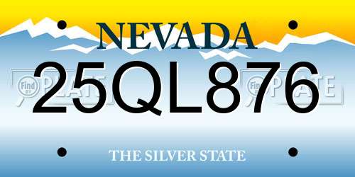 25QL876 Nevada License Plate