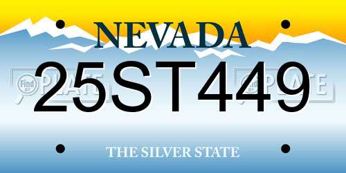 25ST449 Nevada License Plate