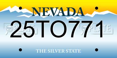 25TO771 Nevada License Plate
