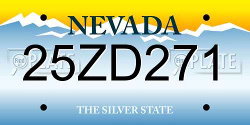 25ZD271 Nevada License Plate