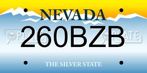 260BZB Nevada License Plate