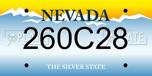 260C28 Nevada License Plate