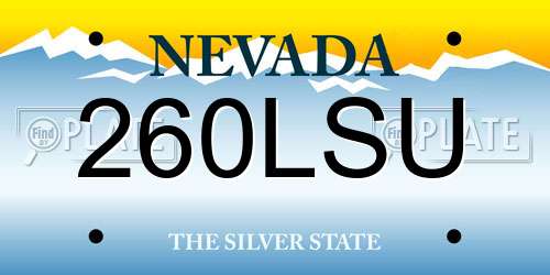 260LSU Nevada License Plate