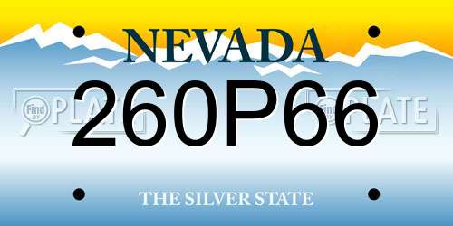 260P66 Nevada License Plate