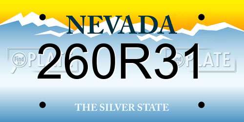 260R31 Nevada License Plate