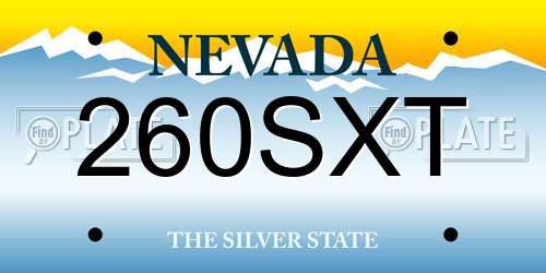 260SXT Nevada License Plate