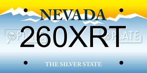 260XRT Nevada License Plate
