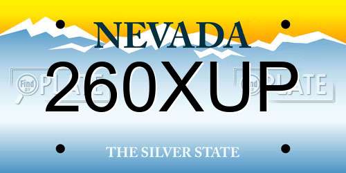 260XUP Nevada License Plate