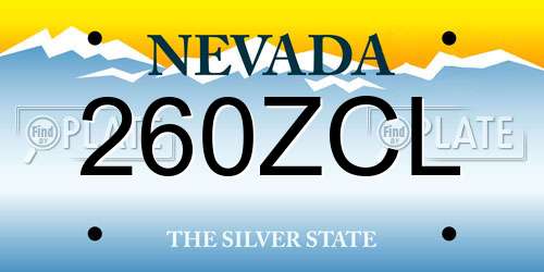 260ZCL Nevada License Plate
