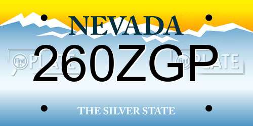 260ZGP Nevada License Plate