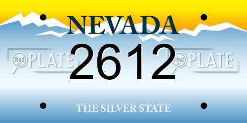 2612 Nevada License Plate