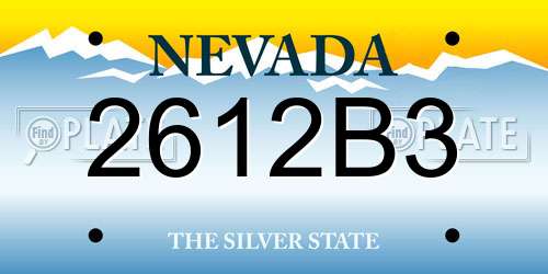 2612B3 Nevada License Plate