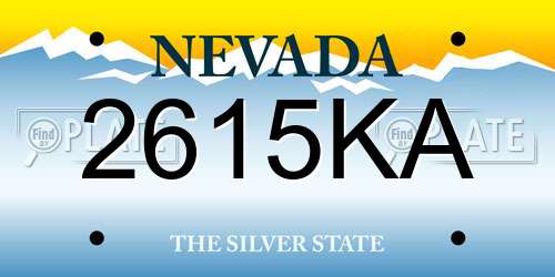 2615KA Nevada License Plate