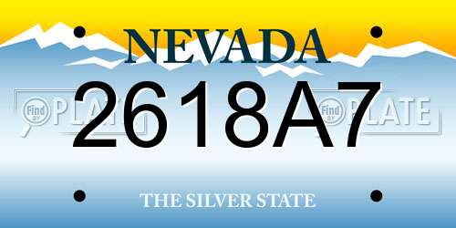 2618A7 Nevada License Plate