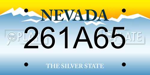 261A65 Nevada License Plate