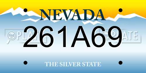 261A69 Nevada License Plate
