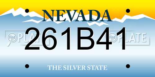 261B41 Nevada License Plate