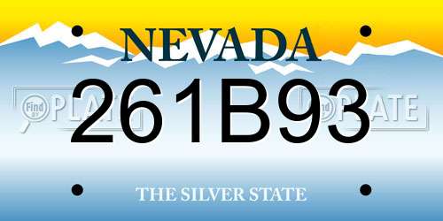 261B93 Nevada License Plate