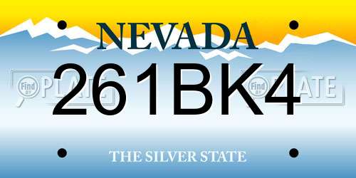 261BK4 Nevada License Plate