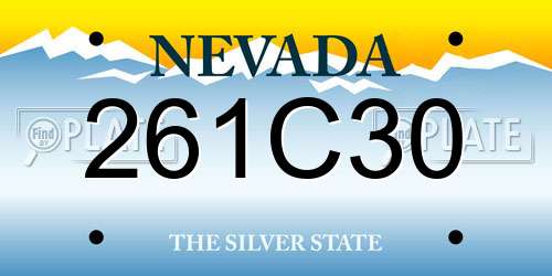261C30 Nevada License Plate