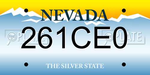 261CE0 Nevada License Plate