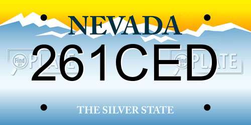 261CED Nevada License Plate
